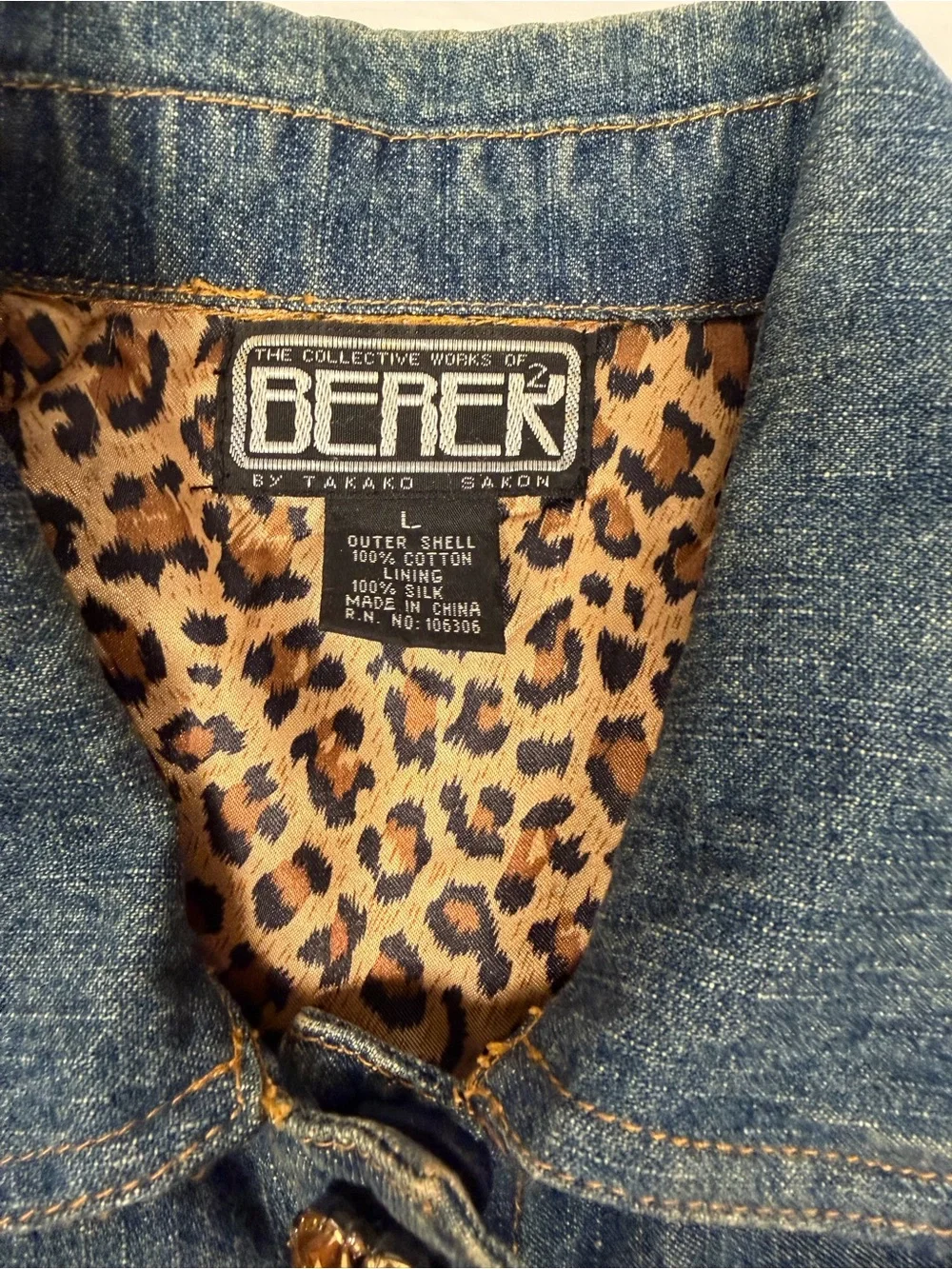 Berek by Takako Sako Woman's Lg Denim Bedazzled Trench with Silk Lining